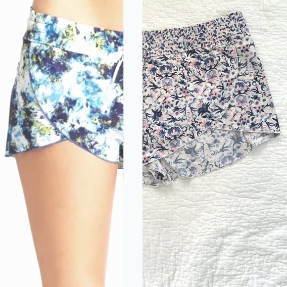 Athleta Other - ATHLETA Tulip Wrap Front Swim Shorts with Built-in Bikini Briefs Navy White Pink